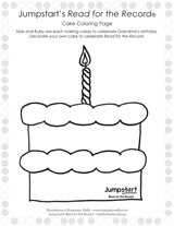 Read for the Record Bunny Cakes Coloring Page