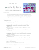 Amelia to Zora Teacher Guide