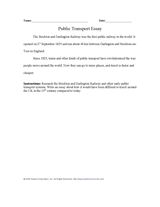 Public Transport Essay